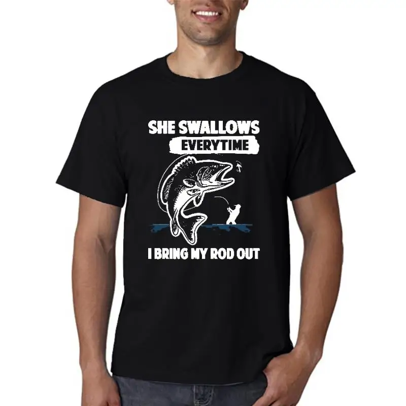 Title: She Swallows Everytime Fishing Bring My Rod Out T-Shirt