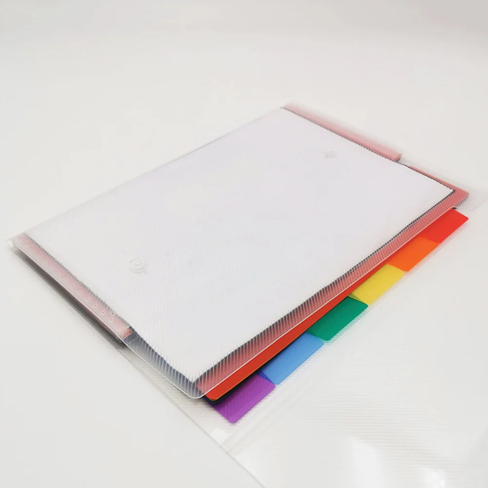 7 Pockets Expandable File Folder Rainbow Plastic Document Organizer Portable Folder Bag for Office School Student Accessories