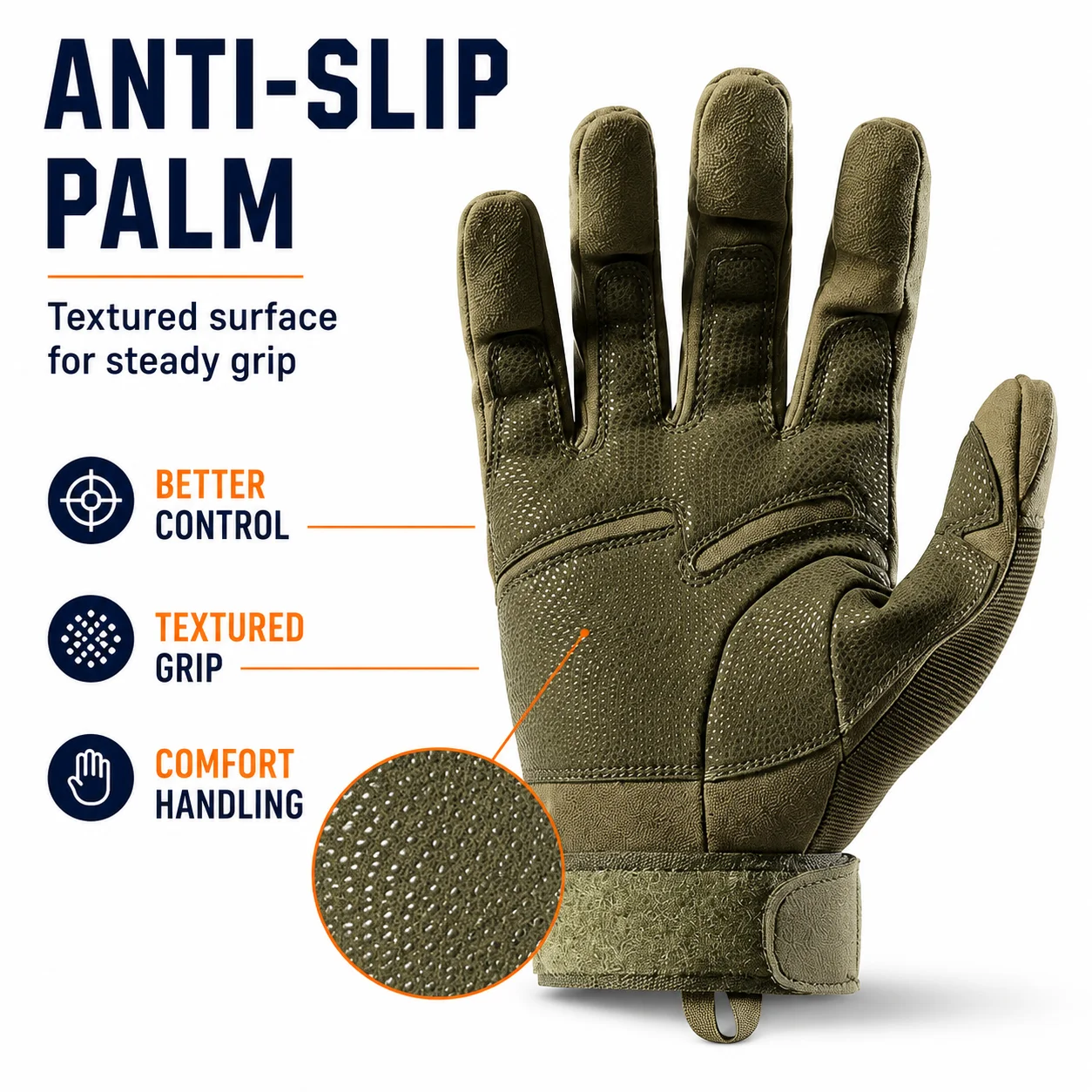 Taktische Handschuhe für Damen und Herren, M L XL, Vollfingerhandschuhe mit Rutschfester Handfläche, Knöchelschutz, Verstellbarem Handgelenk, für Wandern, Arbeit und Reiten
