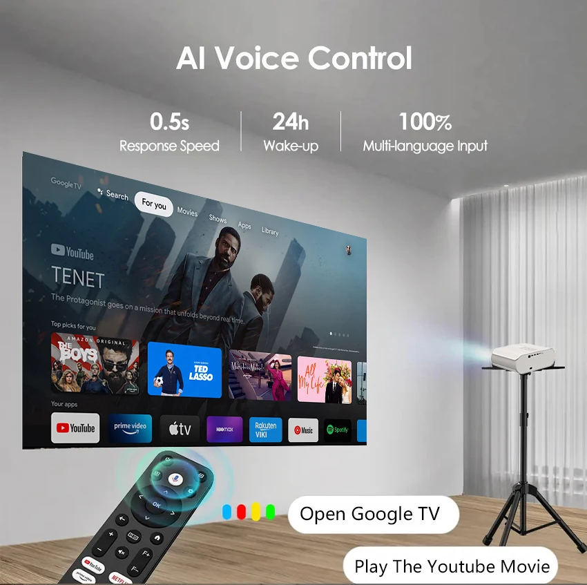 Projector Para Celulares Telefoon Android TV Video Draagbare Dlp Smart Home Theater Short Throw Projector 4K Draadloze Wifi