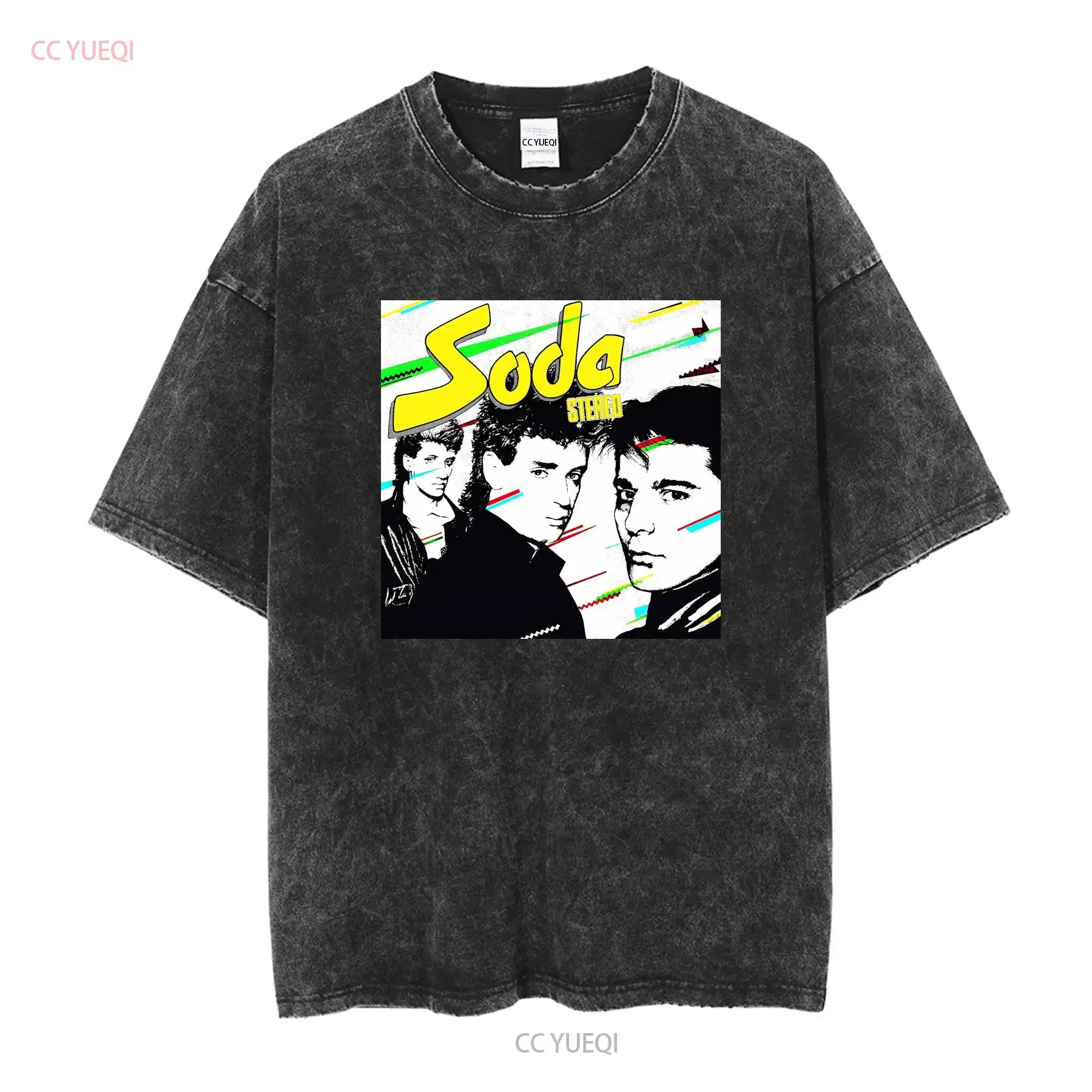 Soda Stereo Album 1982 New Black T Shirt Fullsize vintage Washed Comfortable Breathable fashion streetwear Stylish Casual