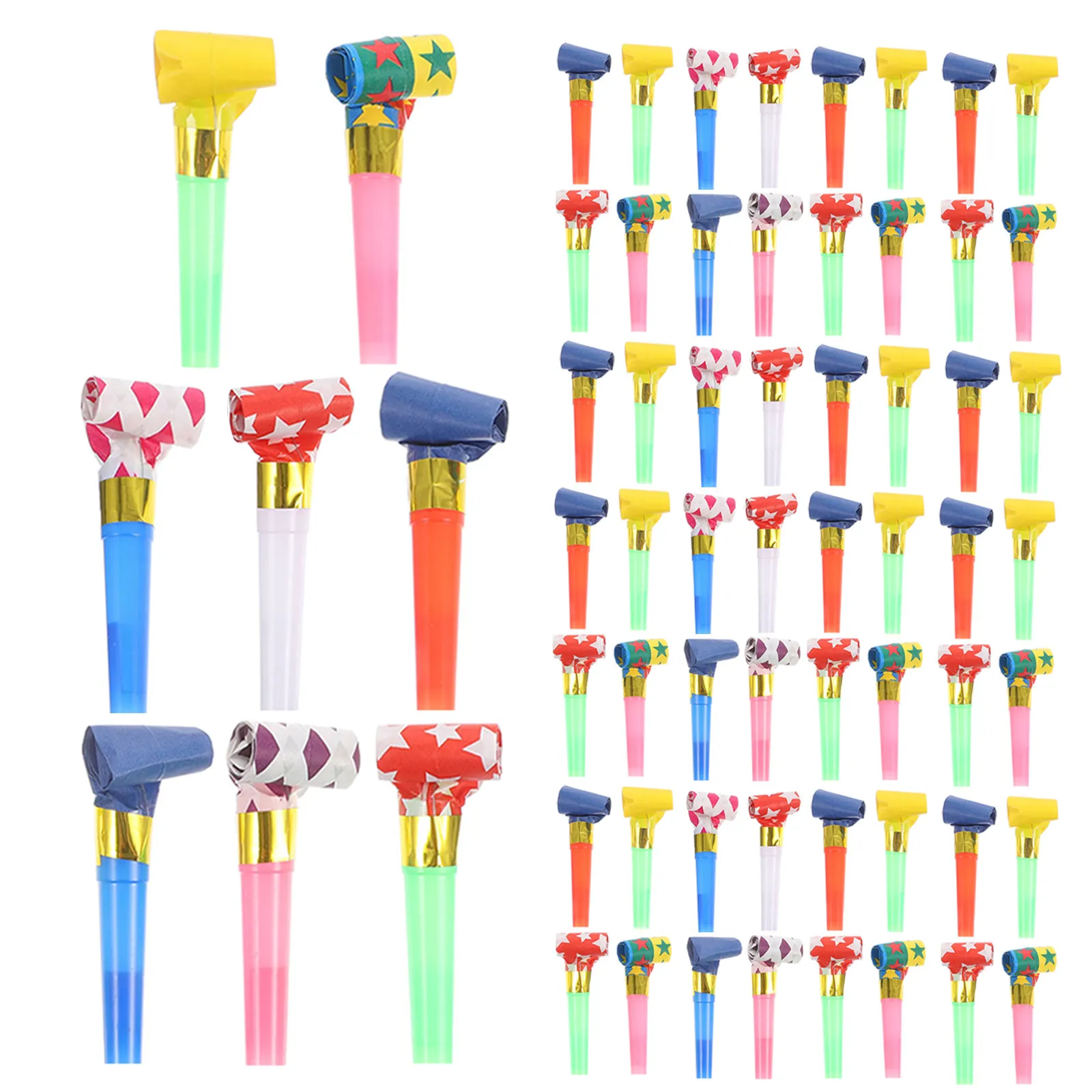 150Pcs Party Blowout Sound Whistles Colorful Birthday Noisemakers Celebration Fun Whistle Flute Instrument