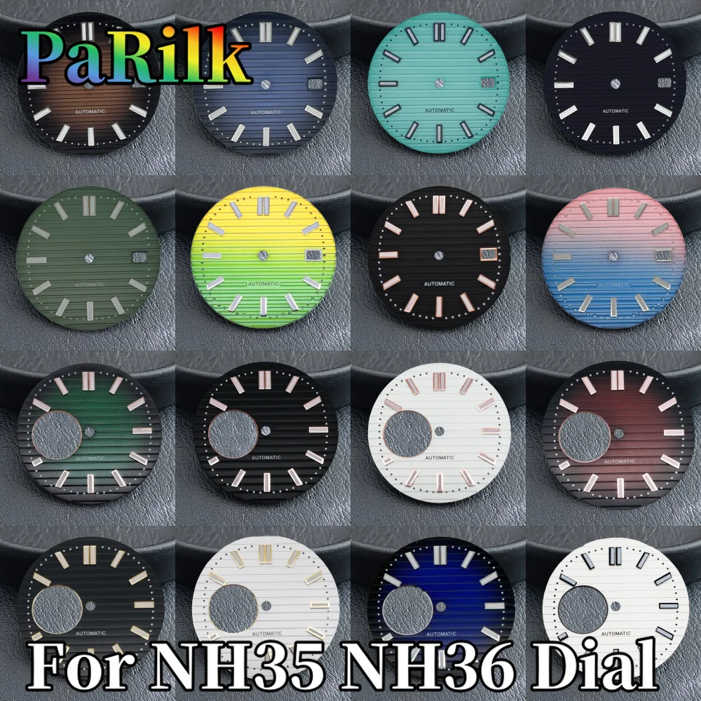 

PaRilk Green Luminous 30.2mm S Watch Dial Hands for Nautilus NH35 NH36 NH38 NH70 Movement Watch Accessories Repair Tool No Logo