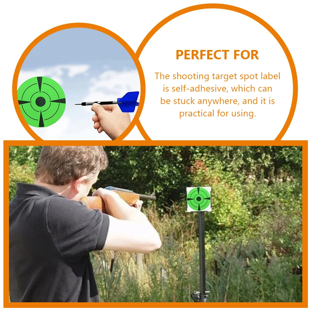 

2 Rolls Target Stickers Fluorescent Spot ABS Material Self-Adhesive Labels for Game Professional Use