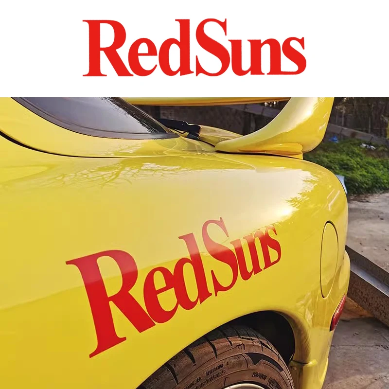 RedSuns سيارة JDM ملصق الأولي D RedSuns أسطول ملصق نافذة السيارة الخلفية الجسم الديكور ملصق مائي اكسسوارات السيارات مقاوم للماء