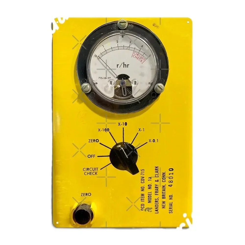 Vintage Radioactive Geiger Counter Metal Tin Signs  Retro Cinema Garage Party Wall Decor Mural Painting Posters for Home Deco