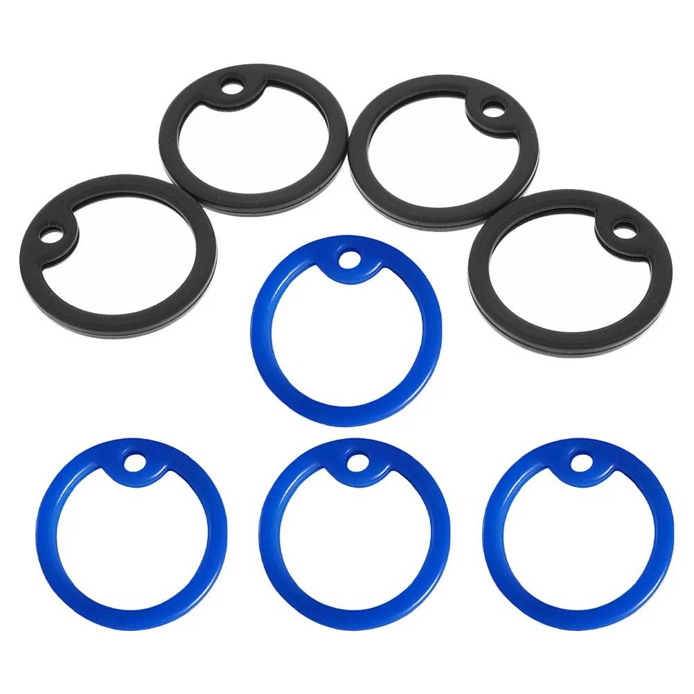 

8pcs Silicone Dog Silencers Round Noise Reducing Pet Name Protector Lightweight Quiet For Walking Outdoor Blue Black Tag