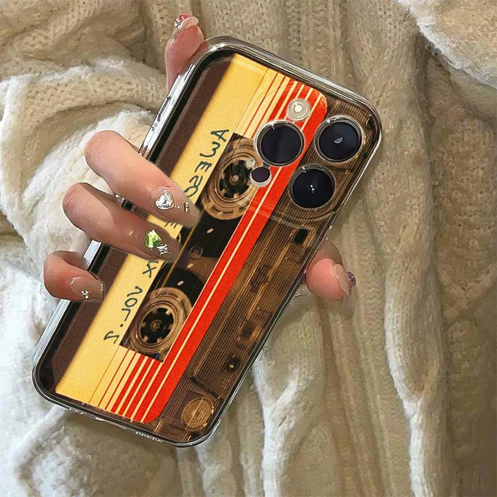 Retro-Kassetten-Kunst Klare Hülle für Samsung Galaxy S25 S24 S23 Ultra S22 S21Plus FE A56 A55 A54 A53 A36 A35 A34 5G PC Funda – Detail 2