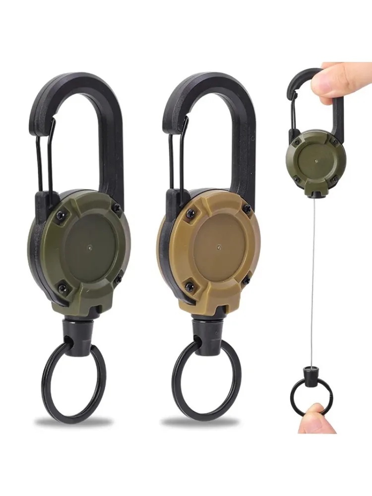 Outdoor Camping Tactics Łatwa do pociągnięcia klamra Teleskopowa lina stalowa Wielofunkcyjny breloczek Odbijająca się lina zapobiegająca utracie — zdjęcie 2