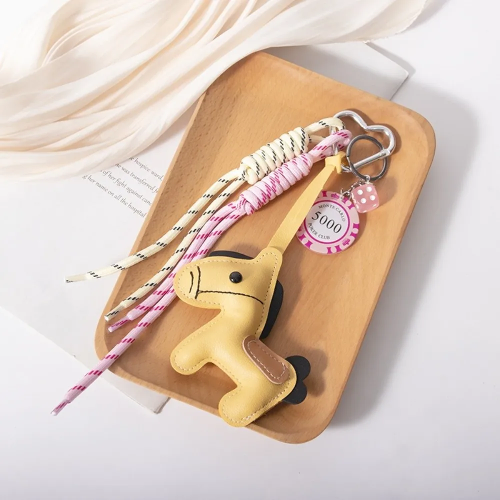 

Роскошный очаровательный кожаный брелок с пони ручной работы, дизайн пони, подвеска на рюкзак, креативные милые подвесные аксессуары, аксессуар для сумки для телефона