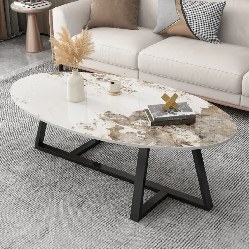 

Скандинавские белые овальные журнальные столики для гостиной, современный журнальный столик для зала, прикроватный чайный макияж