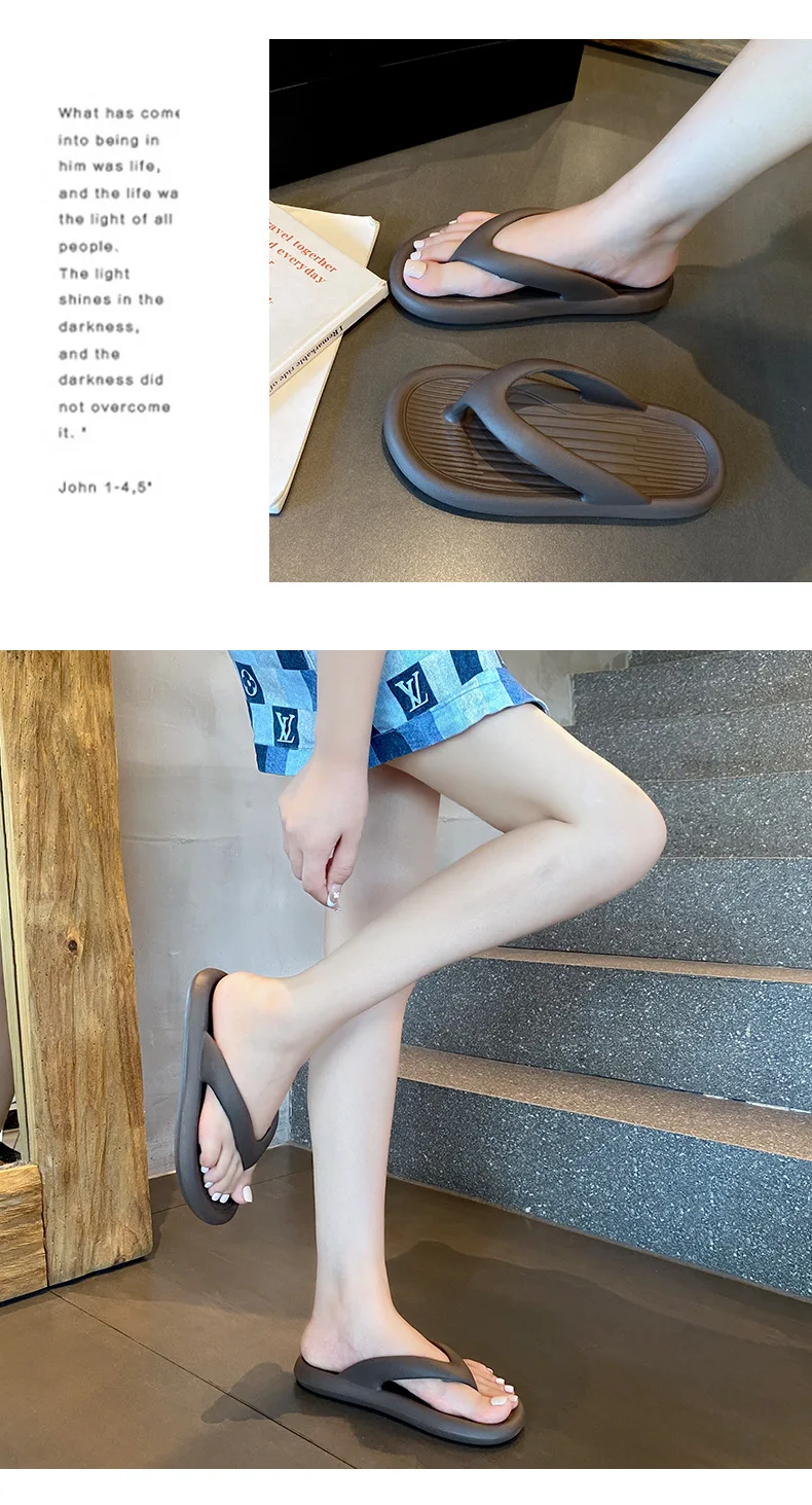 Evshine Damen-Sommer-Flip-Flops, Outdoor-Mode, rutschfeste Strand-Hausschuhe, bequem, weicher Boden, Damen-Sandalen, Haus-Badezimmer-Rutschen – Detail 20
