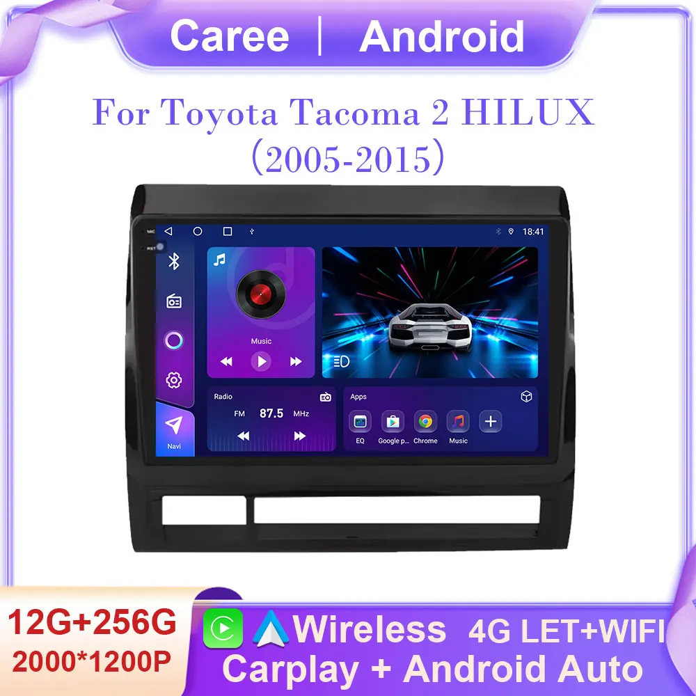 

Android 14 DSP RDS Carplay 4G WIFI BT GPS головное устройство для Toyota Tacoma 2 HILUX 2005-2015 Автомобильный радиоприемник Мультимедиа Видео Стерео без DVD