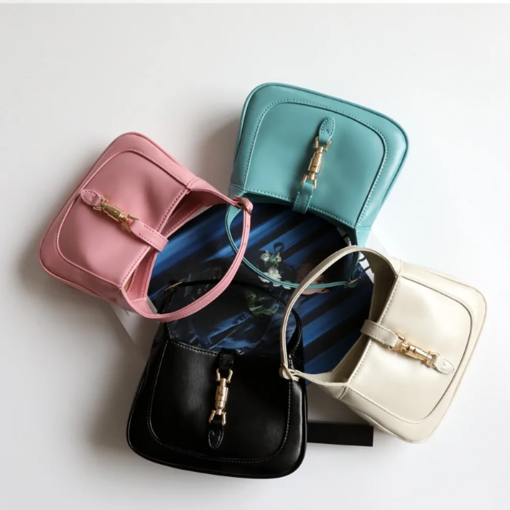 Trend New Elegant Exquisite All-match Handbags Vintage Solid Minority Commuter Dermis Underarm Bags Moda French Style Saddle Bag