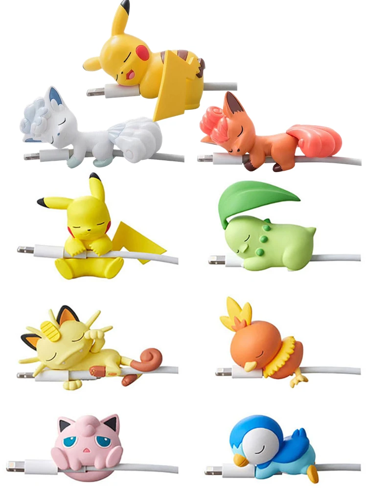 Étui de protection Usb pour figurine d'anime, câble de morsure, tasse Pikachu, poupées Eevee pour animaux de compagnie, Meow Jigglypuff, accessoires, jouet cadeau