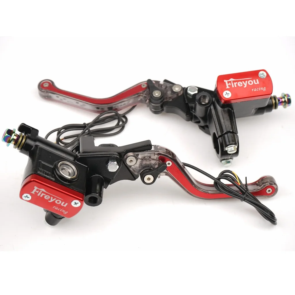 Brake Lever LED hydraulic Clutch Adiustable Universal Motorcycle brake pump Hand signal light otorbike Scooters Bike GY6 125 view 2