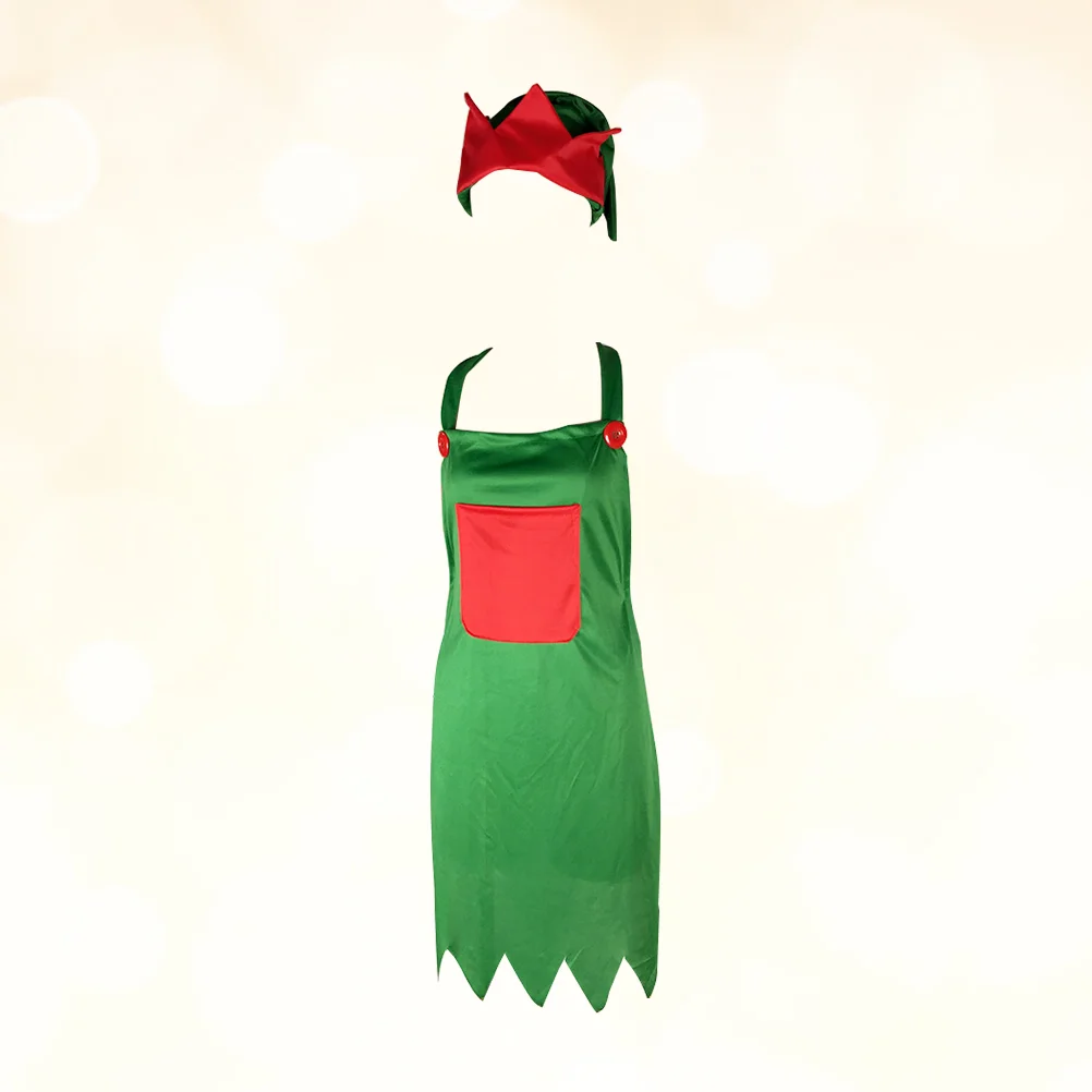 Christmas Themed Apron Hat Set Kitchen Restaurant Servants Dinner Aprons Festive Party Decorations christmas apron