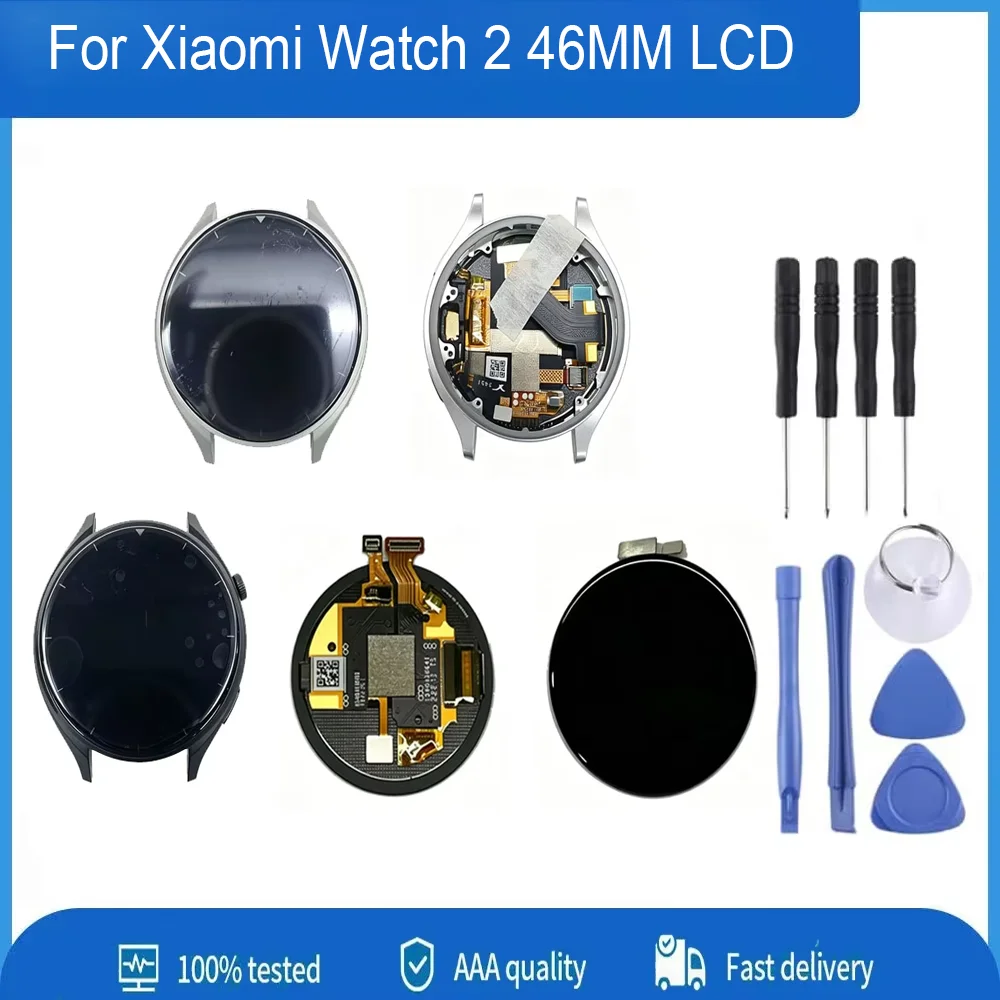 AMOLED For Xiaomi Watch 2 46MM LCD Display Screen Touch Screen Digitizer Assembly With frame for xiaomi watch2 LCD Replacement