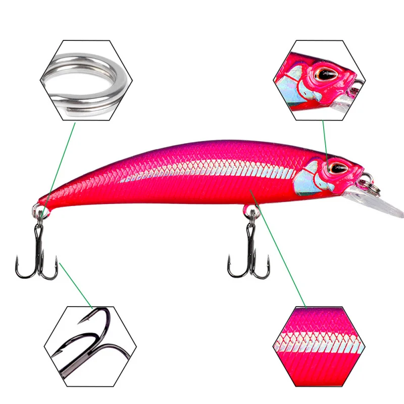 ، غرق أسماك لوا Lure7cm/9g لمسافات طويلة صب الصيد البحري صيد الأسماك في المياه العذبة Bluefish الماكريل