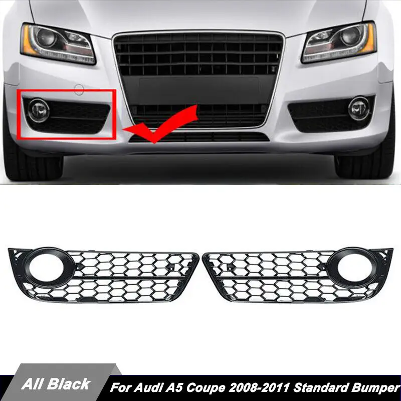 

Car Front Fog Light Lamp Grille Grill Cover Honeycomb Mesh For Audi A5 Coupe/Sportback 08-11 Cabriolet 10-11 8T0807682/8T0807681