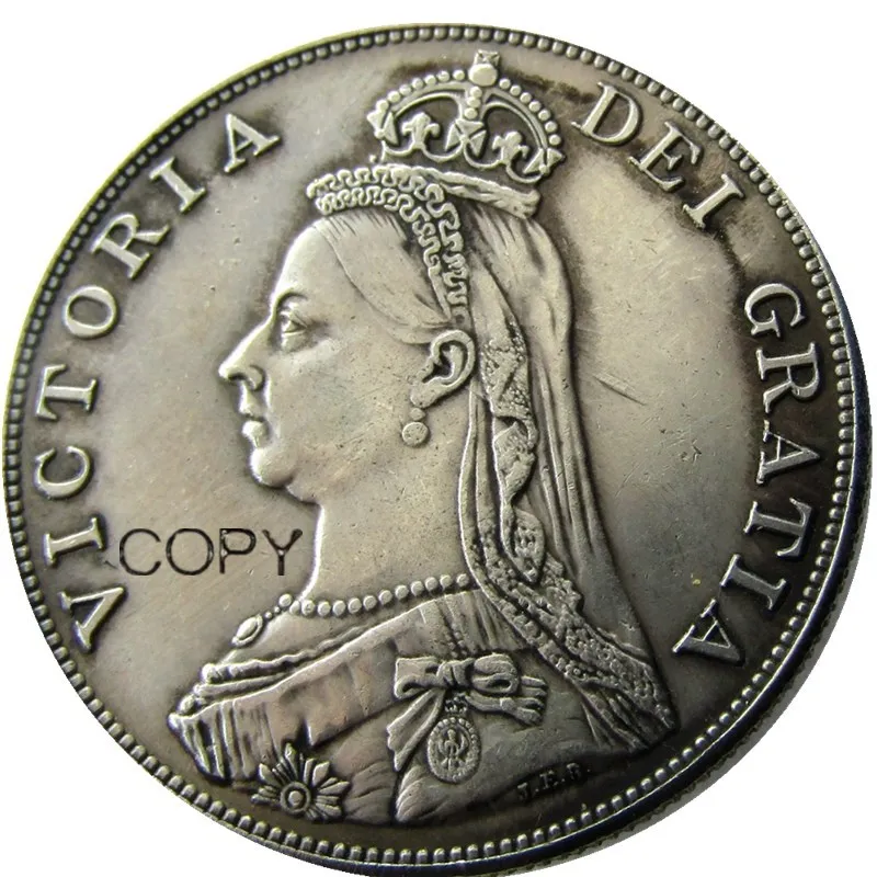 UF(02)GREAT BRITAIN, Victoria Double Florin 1888 Silver Plated Copy Coin