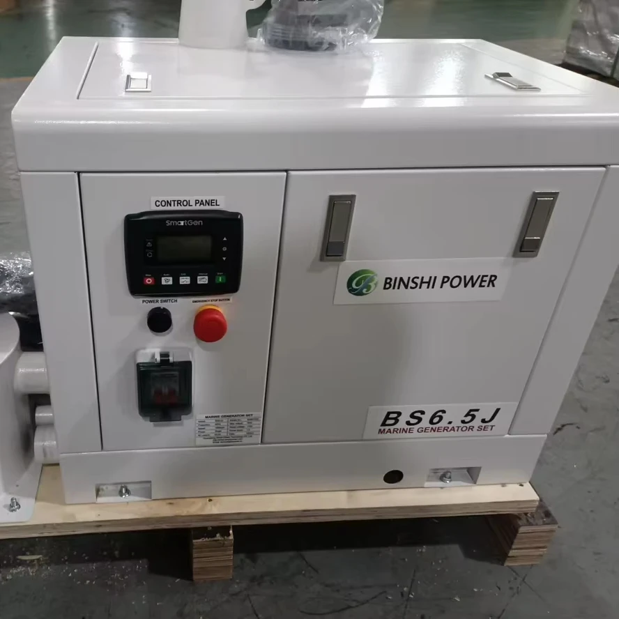 Binshi Power Small Size Power Generation Machine Sea Water Cooled Marine Ship Boat Use Diesel Power Generators 6kw