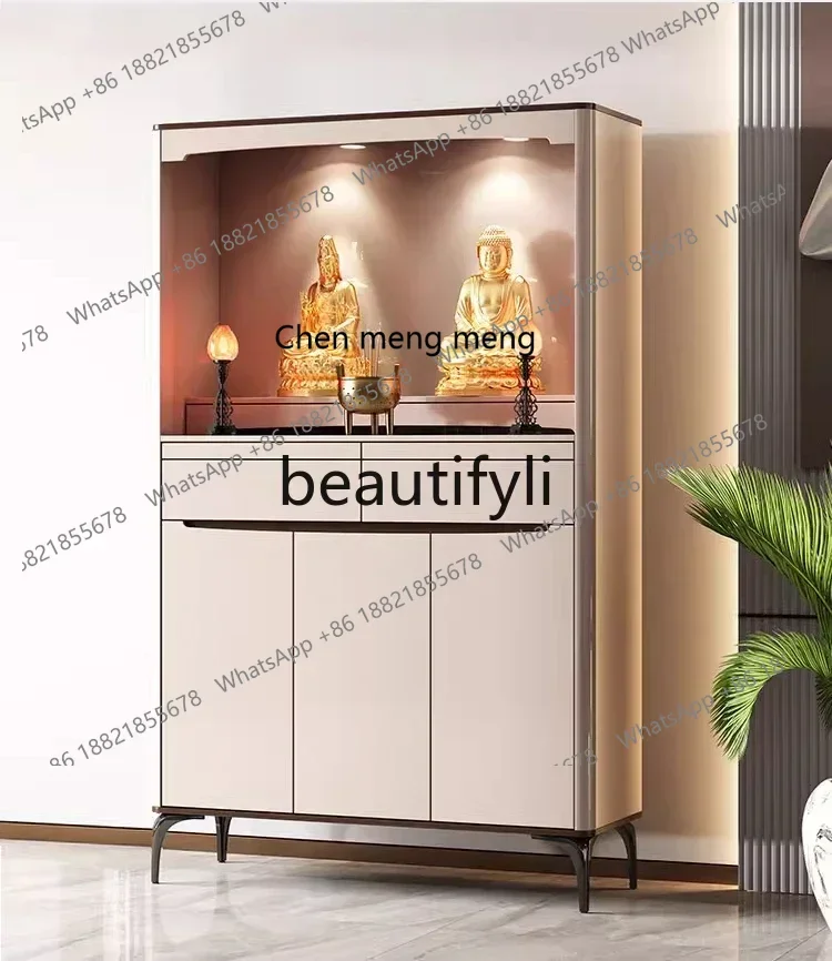

D178 New Chinese vertical cabinet light luxury small Buddhist shrine offering table God of Wealth Guanyin cabinet