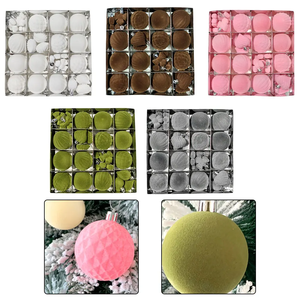 

Plastic Flocked Christmas Balls Can Be Reused As Christmas Tree Decoration Balls Christmas Family Gifts Decorations