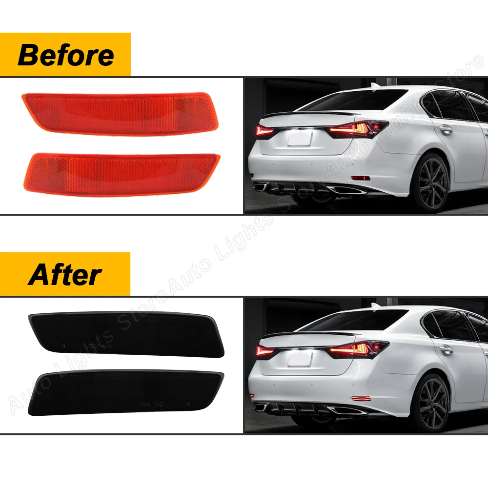 LED Rear Bumper Reflector Brake Tail Lights For Lexus ES300h ES350 GS200t GS300 GS350 GS450h F Sport For Toyota Corolla E180