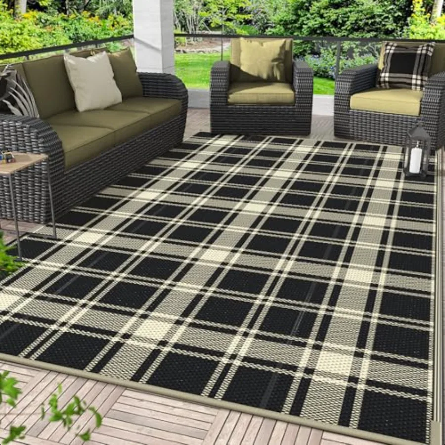 Alfombra impermeable para exteriores, para liquidación De Patio, alfombras De paja De plástico Reversibles De 5'x8', ligera, para RV, Camping, balcón