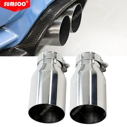 1PCS  Exhaust Muffler Tail Pipe Stainless steel Universal Automobile exhaust pipe Muffler Car accessorie modification