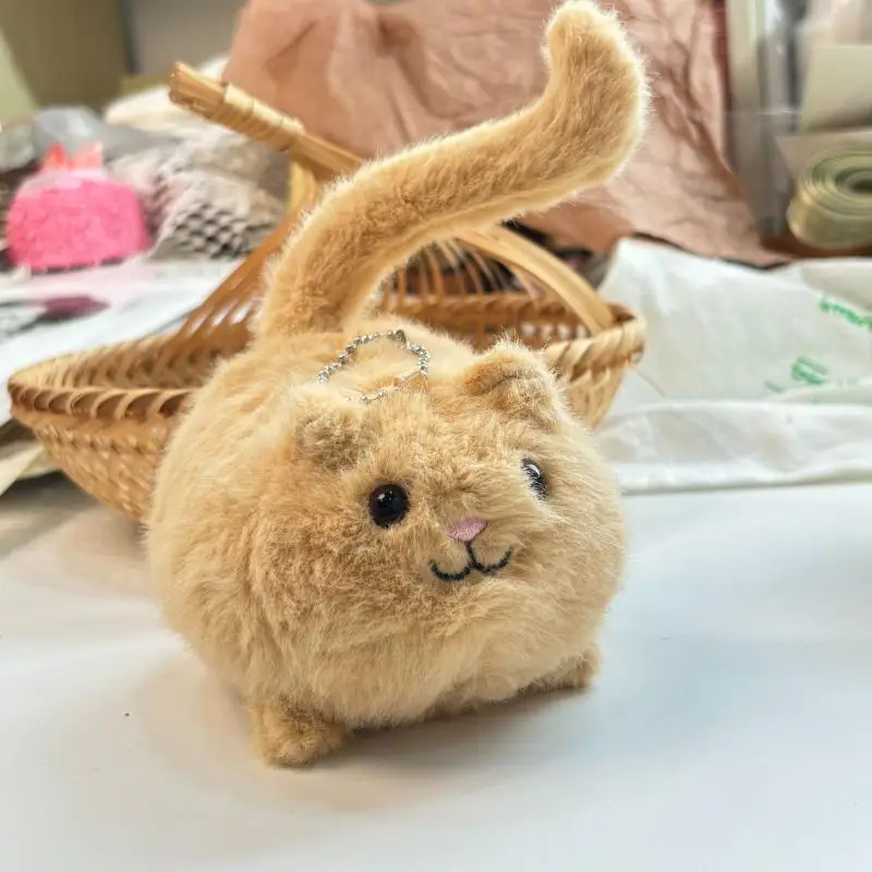 1Pc New Small Cat Plush Doll Keychains Cute Toys Backpack Pendant Decoration For Woman Girl Birthday Gift Jewelry Accessories