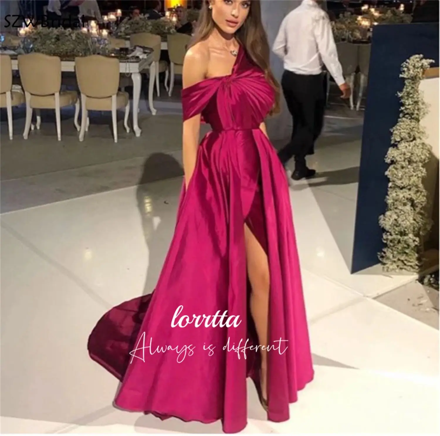 Lorrtta One Shoulder Sleeve Ball Gown Line A Evening Dress Wedding Dresses for Special Occasions Customized Prom Formal Party