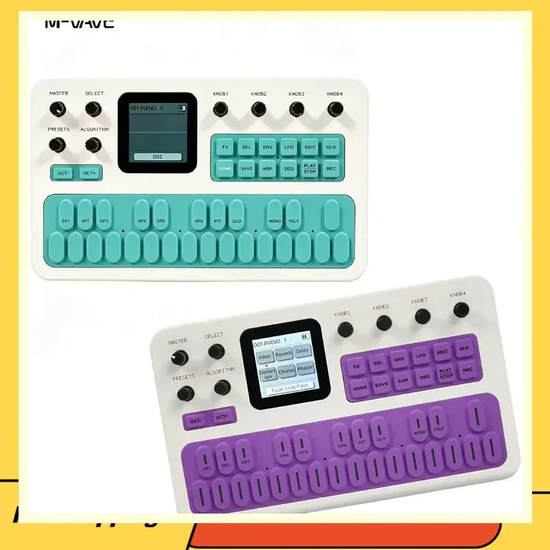 M Wave Fm1 Mini Portable Synthesizer Fm Silicone Keyboard Built In Speaker Outdoor Music Arranger Pocket Music Production Tool