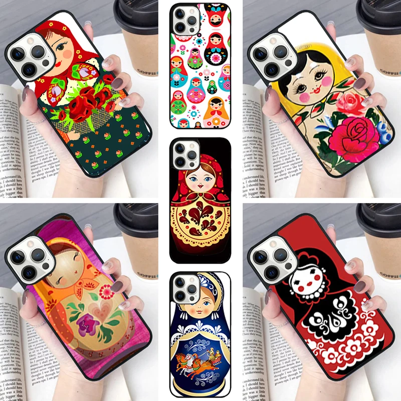 Babushka Matryoshka Red Russian Doll Phone Case For iPhone SE2020 15 16 14 13 12 11 Pro Max Coque 8 PLUS 7 Coque fundas cover