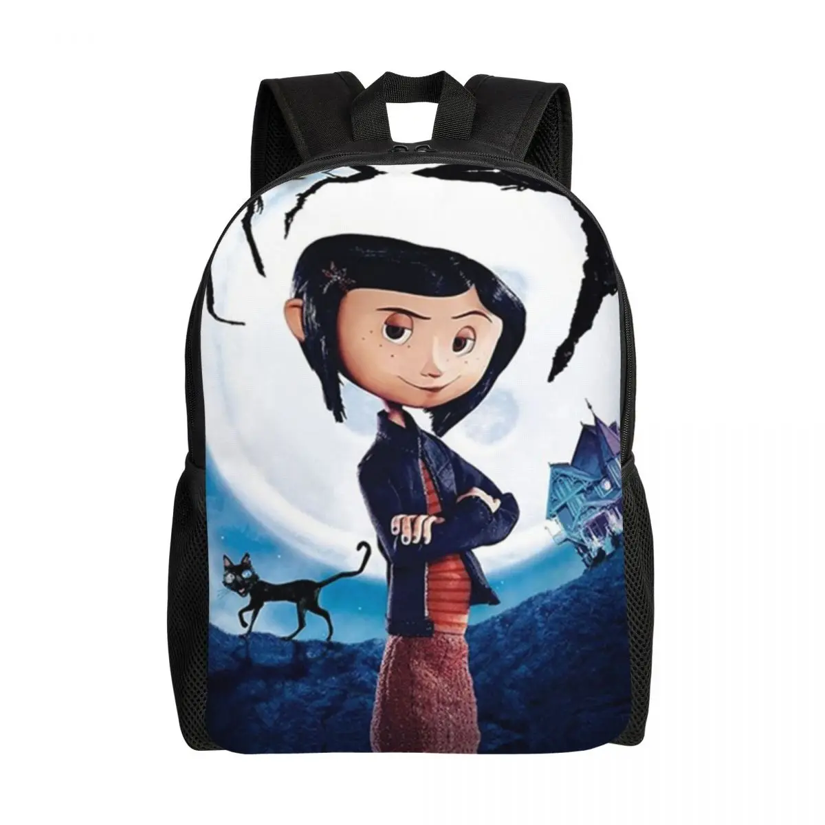 Custom Coraline Other Mother Spooky Film Backpacks for Women Men Waterproof School College Bag Printing Bookbags