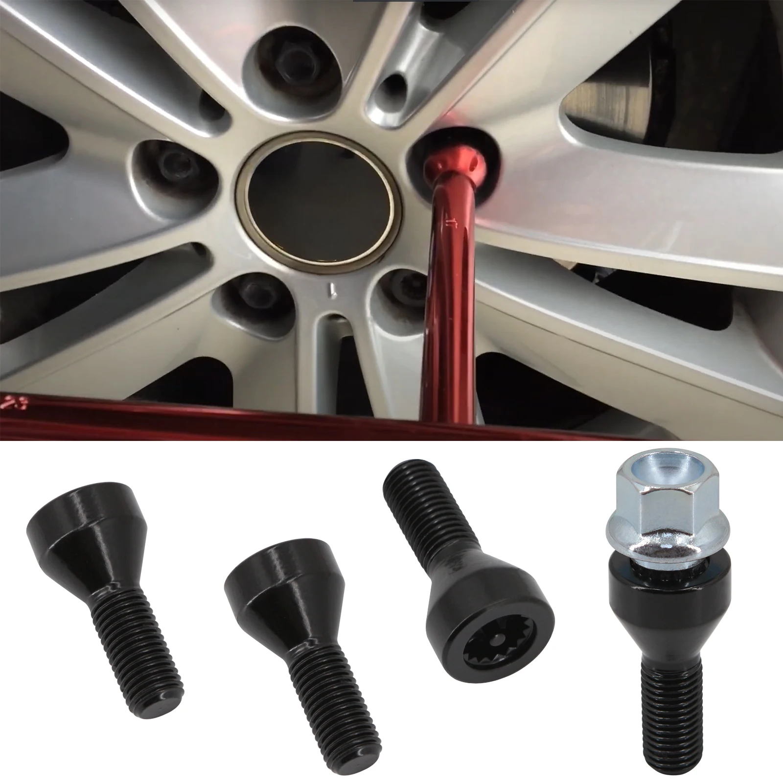 

5 шт. колесные болты, стопорные гайки для BMW Z4 Z3 M6 M5 M3 650i 535i 528i 525i Mini Cooper 36136786419, колесные наконечники, шпилька, ключ безопасности