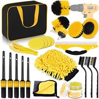 Car Cleaning Tools Kit,Car Detailing Brush Set with Carry Bag,Auto Drill Brush Set Pro Car Wash Kit for Car Interior&Exterior