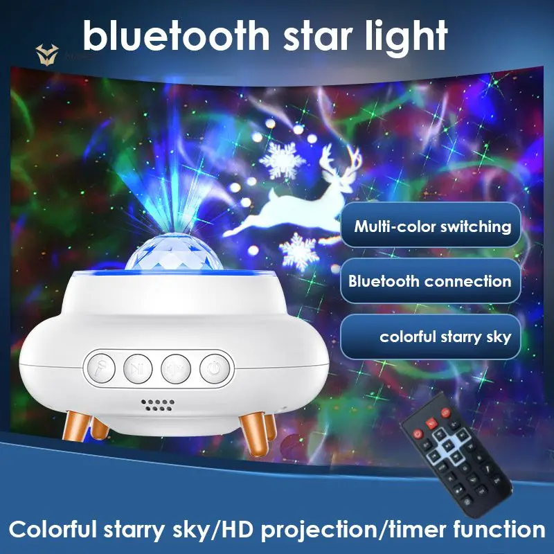 Elk Water Wave Starry Sky Star Light Led Night Light Music Desk Atmosphere Lamp Star Projection Projector