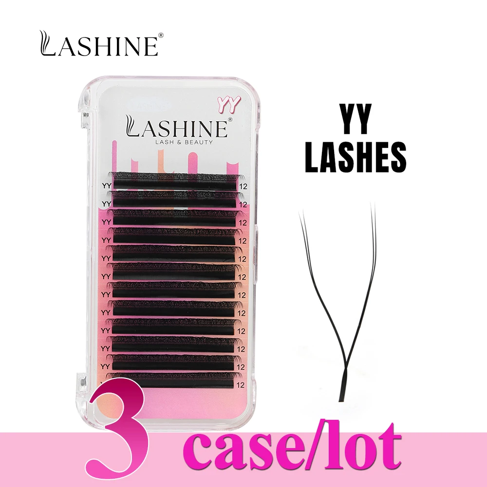 

Чехол LASHINE 3, двойные кончики, YY Shape Eyelash C/D, 8-15 мм, 0,07 мм, CNatural, мягкие бразильские ресницы, готовое наращивание ресниц с веером