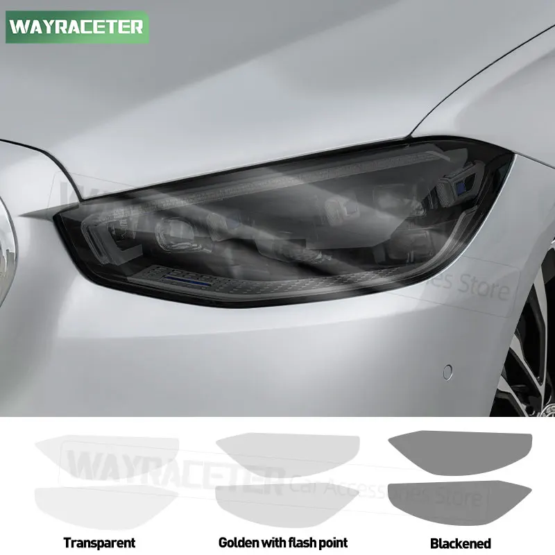 Car Headlight Tint Smoked Black Protective Film Front Transparent TPU Sticker For Mercedes Benz W223 S Class AMG 2021+ 2023 2024