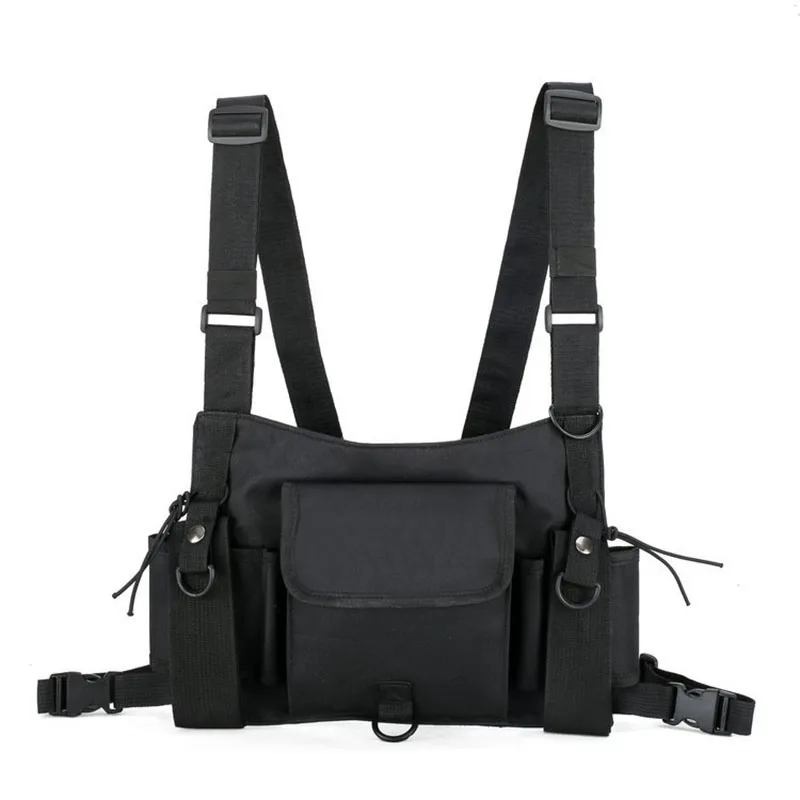 Functional Tactical Chest Bag Bullet Hip Hop Vest Streetwear Bag Waist Pack For Women Men Chest Rig Bag Adjustable Vest Pack