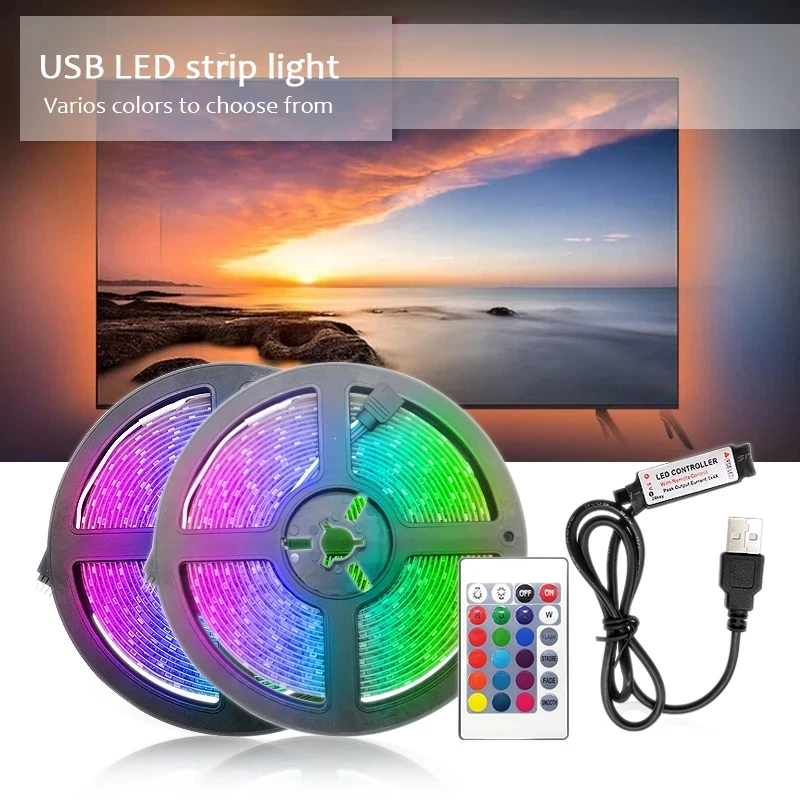 Taśma Led Usb 12V podświetlenie Tv szafy dekoracji sypialni oświetlenie zewnętrzne wstążka 1M 2M 3M 4M 5M taśma Rgb żarówka Bluetooth