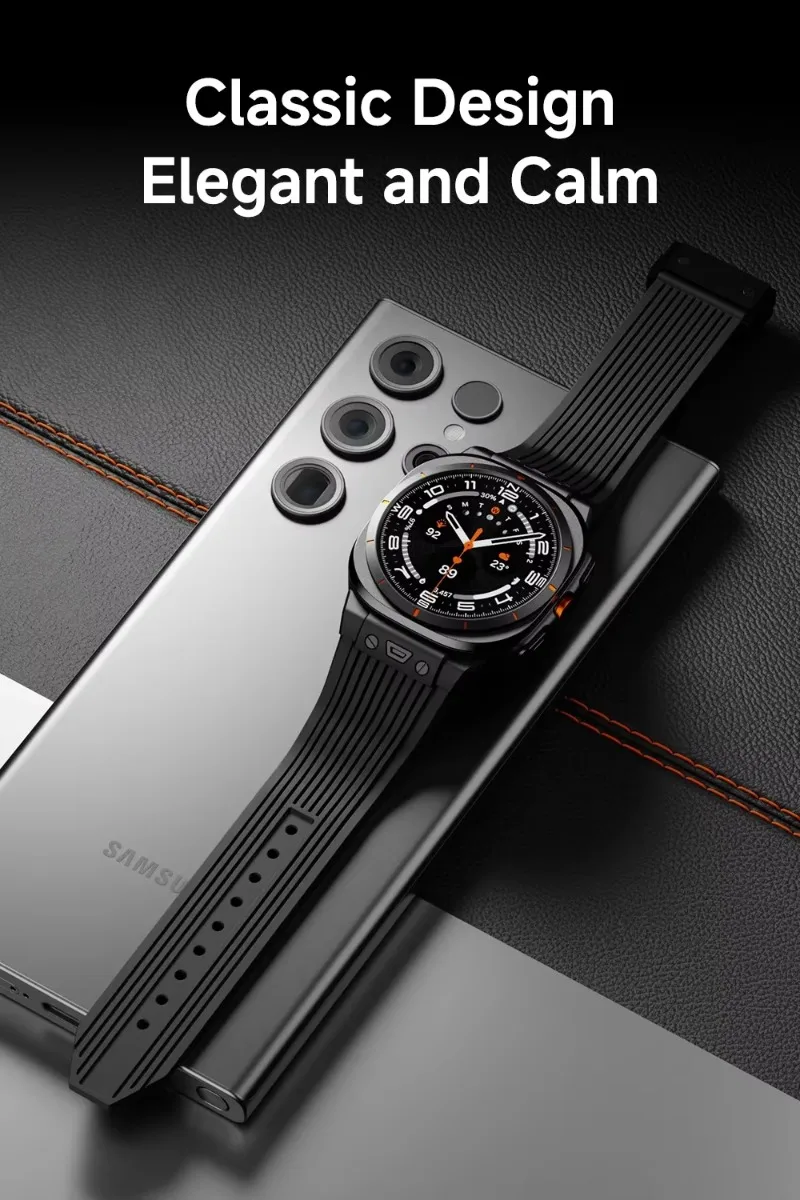حزام من الفولاذ المقاوم للصدأ + سيليكون لساعة سامسونج جالاكسي الترا 47 ملم سوار من الفولاذ المقاوم للصدأ معصمه جالاكسي ساعة 8 الترا 2025