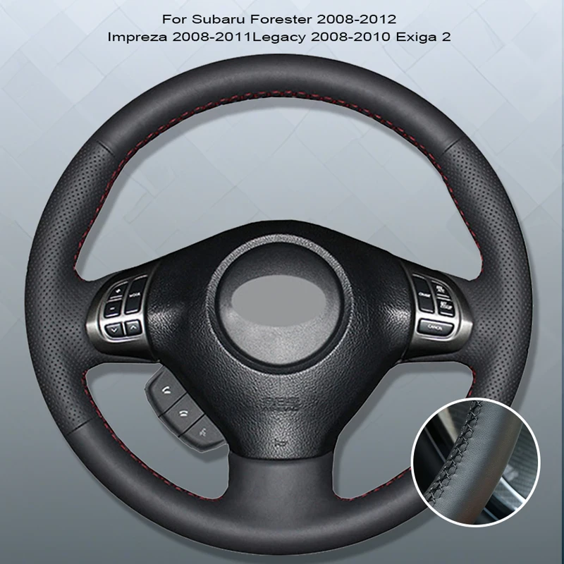 Microfibre Leather Car Steering Wheel Cover For Subaru Forester 2008-2012 Impreza 2008-2011 Legacy 2008-2010 Exiga 2