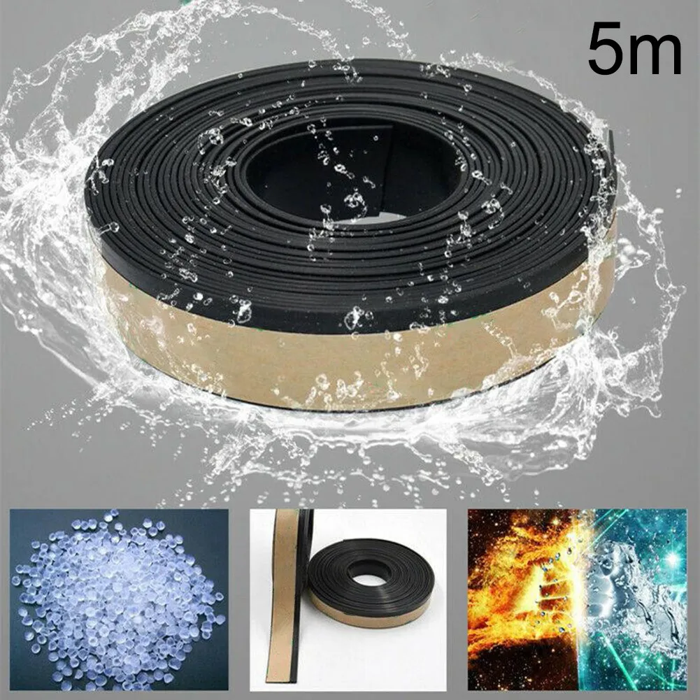 5M Car Side Door Glass Seal Weatherstrip Rain Visor Universal Self Adhesive Window Sealing Strip Dusting Sealing Tape