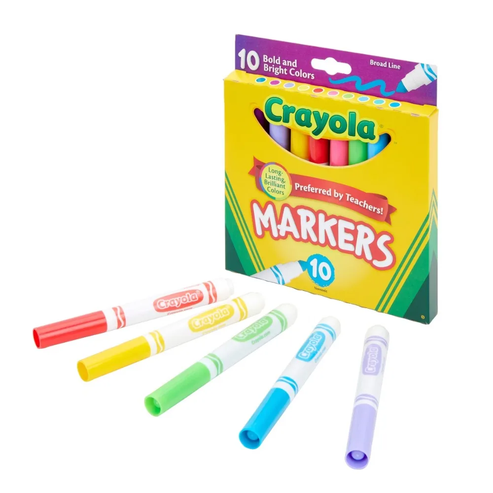10ct Broad Line Markers, Bold and Bright, School Supplies for Kids, Art Classroom Must Haves, Drawing & Coloring Gift