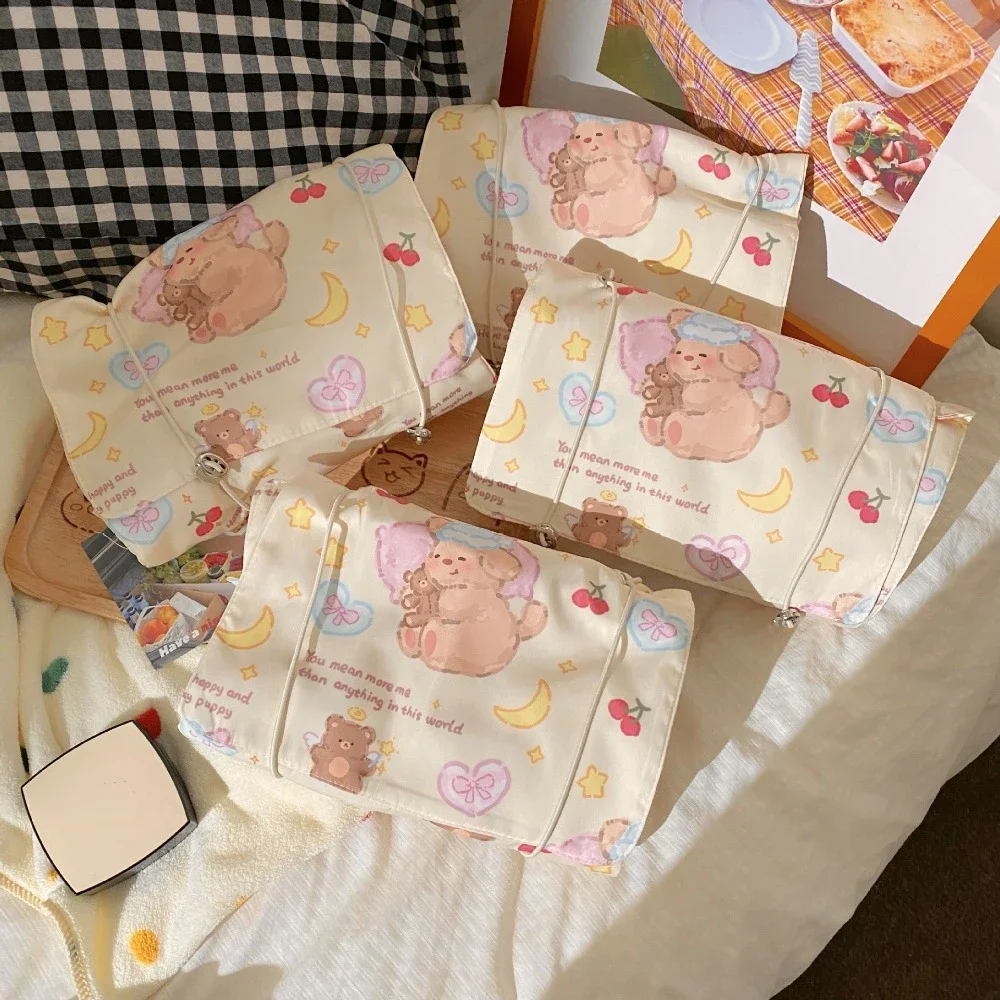 المرأة انفصال تيدي بير حقيبة مستحضرات تجميل لطيف 4 في 1 تخزين السفر المحمولة حقيبة العناية الشخصية سعة كبيرة منظم أدوات التجميل