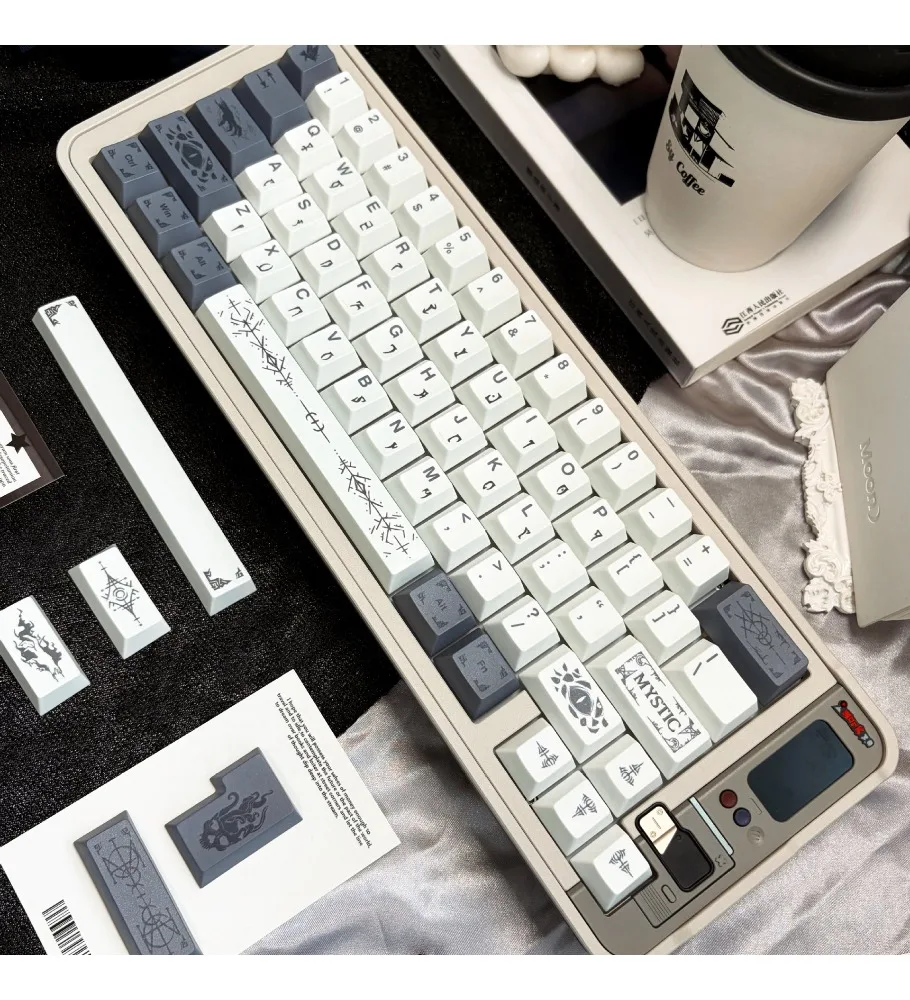 Black and gray keycaps Advanced thermal sublimation PBT original highly personalized mechanical keyboard keycaps