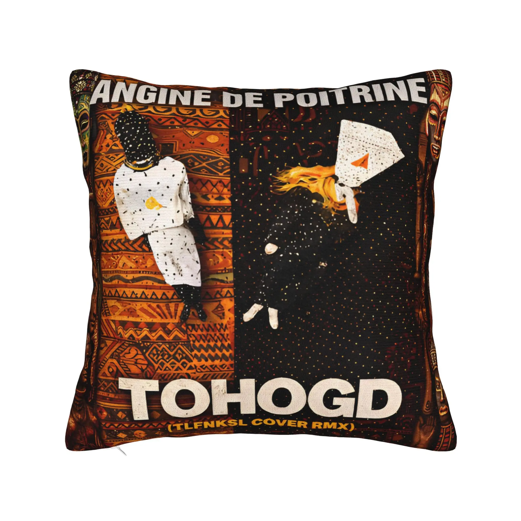 Angine De Poitrine Square Pillow Covers Polyester Car Quebec Duo Sherpa Mantra Cushion Case Cute Decor Pillowcase 45*45